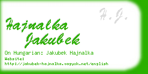 hajnalka jakubek business card